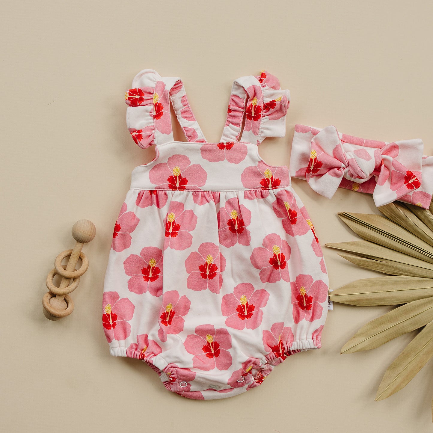 Sleeveless Romper - Hibiscus in Bloom