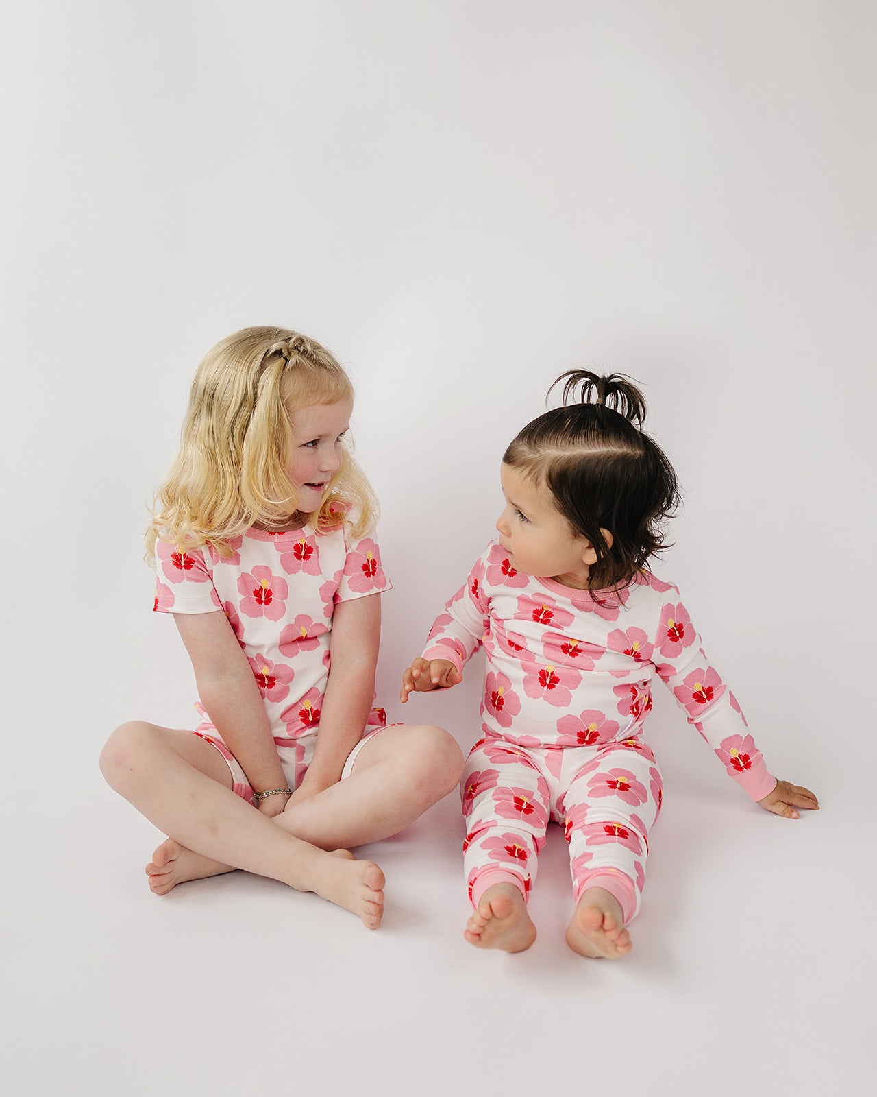 Short Sleeve Pajama Set - Hibiscus in Bloom