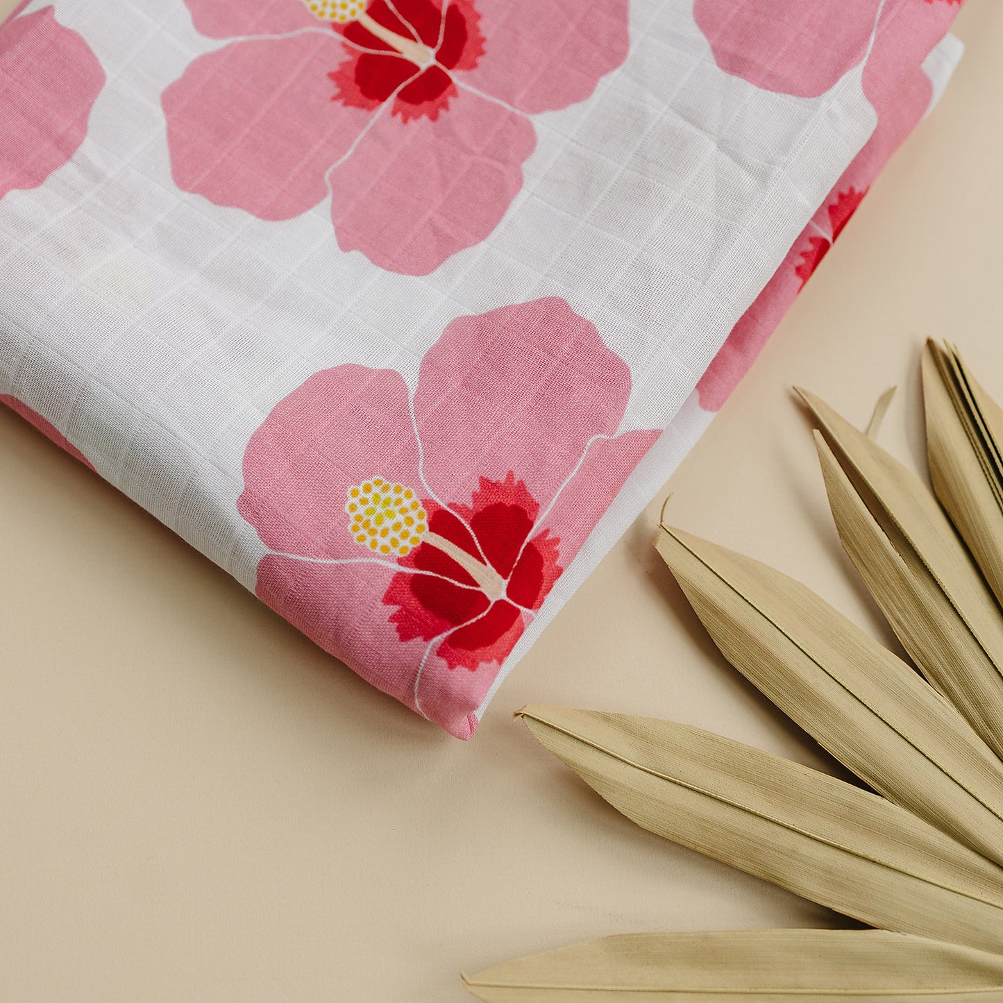 Muslin Swaddle Blanket - Hibiscus in Bloom