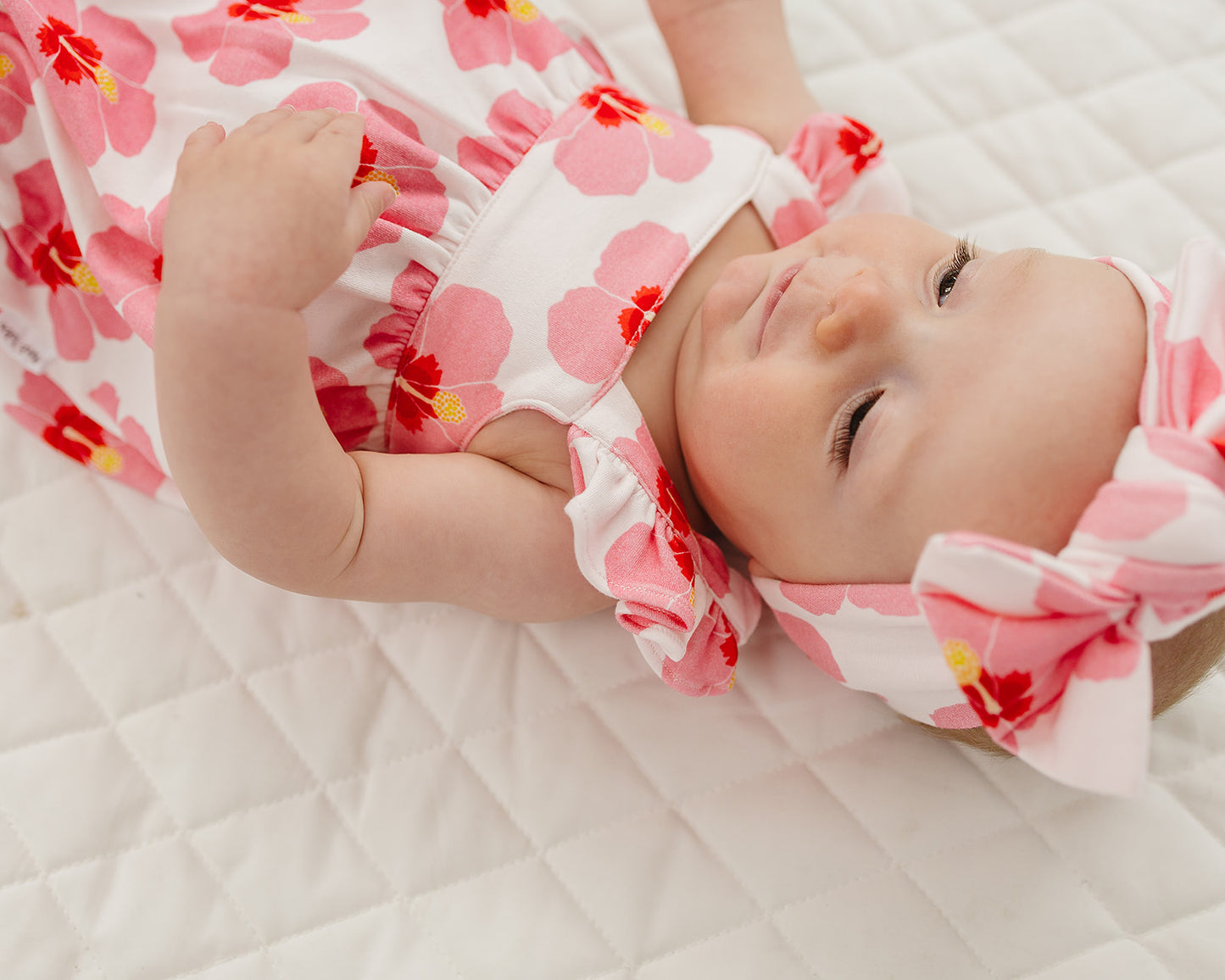 Sleeveless Romper - Hibiscus in Bloom