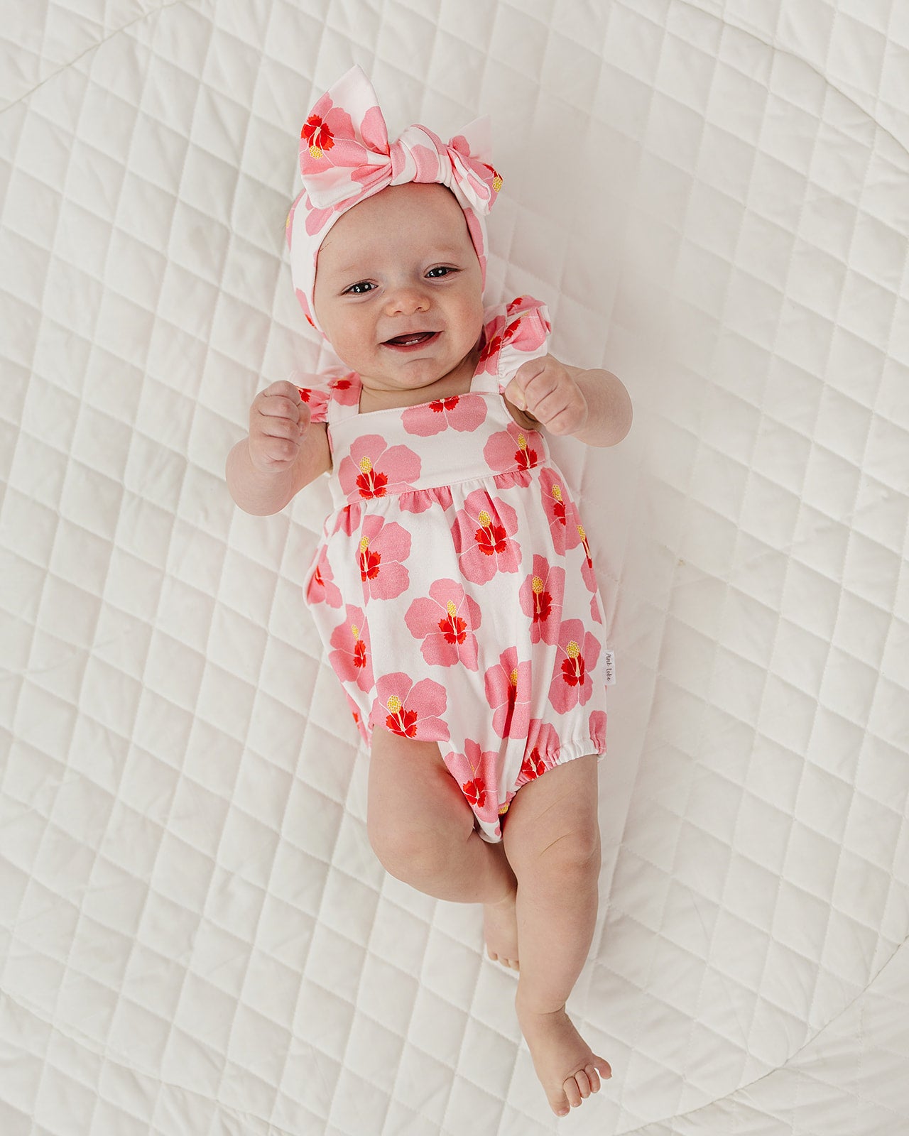 Sleeveless Romper - Hibiscus in Bloom