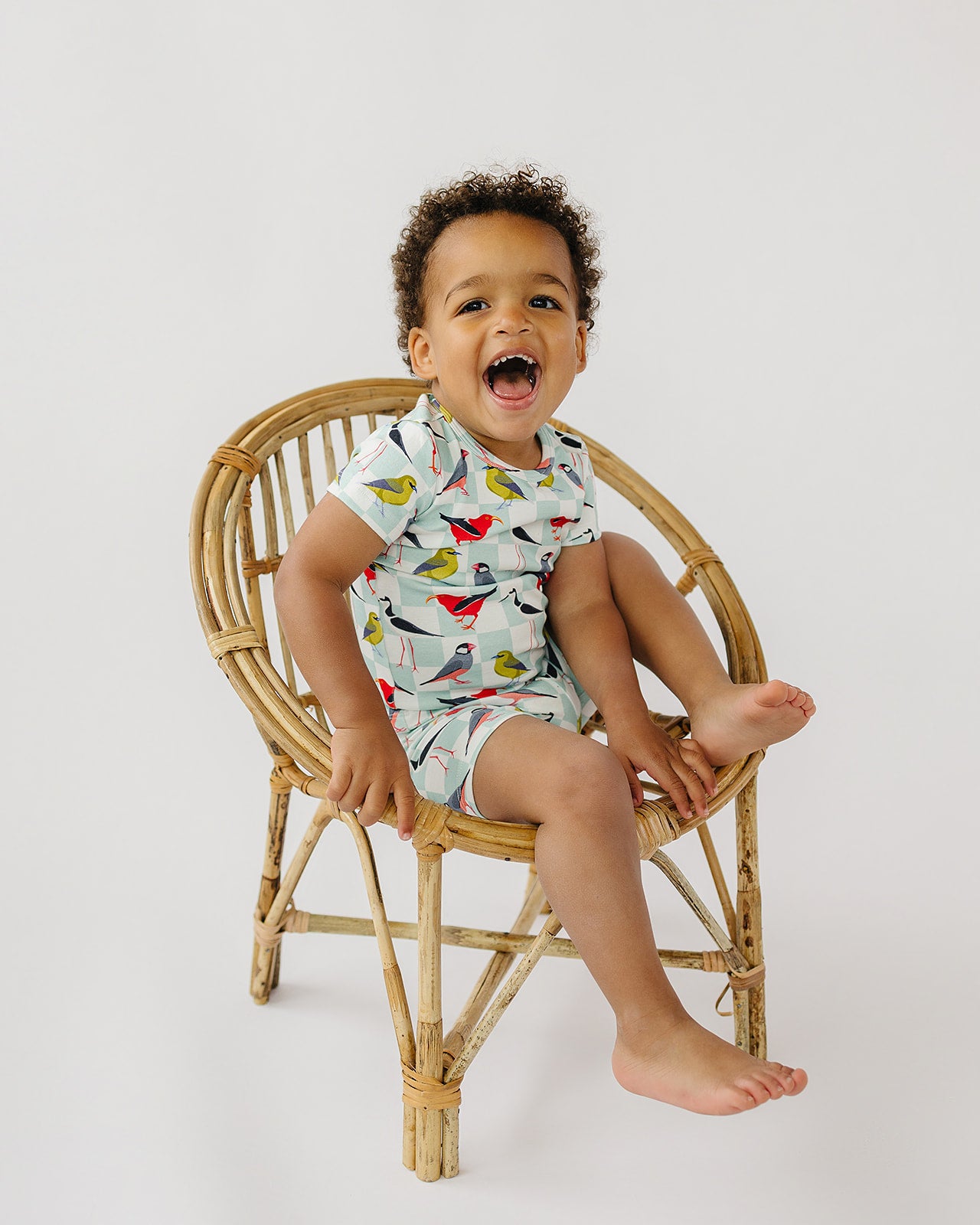 Two-Piece Short Sleeve Pajama Set - Birds of Hawaii