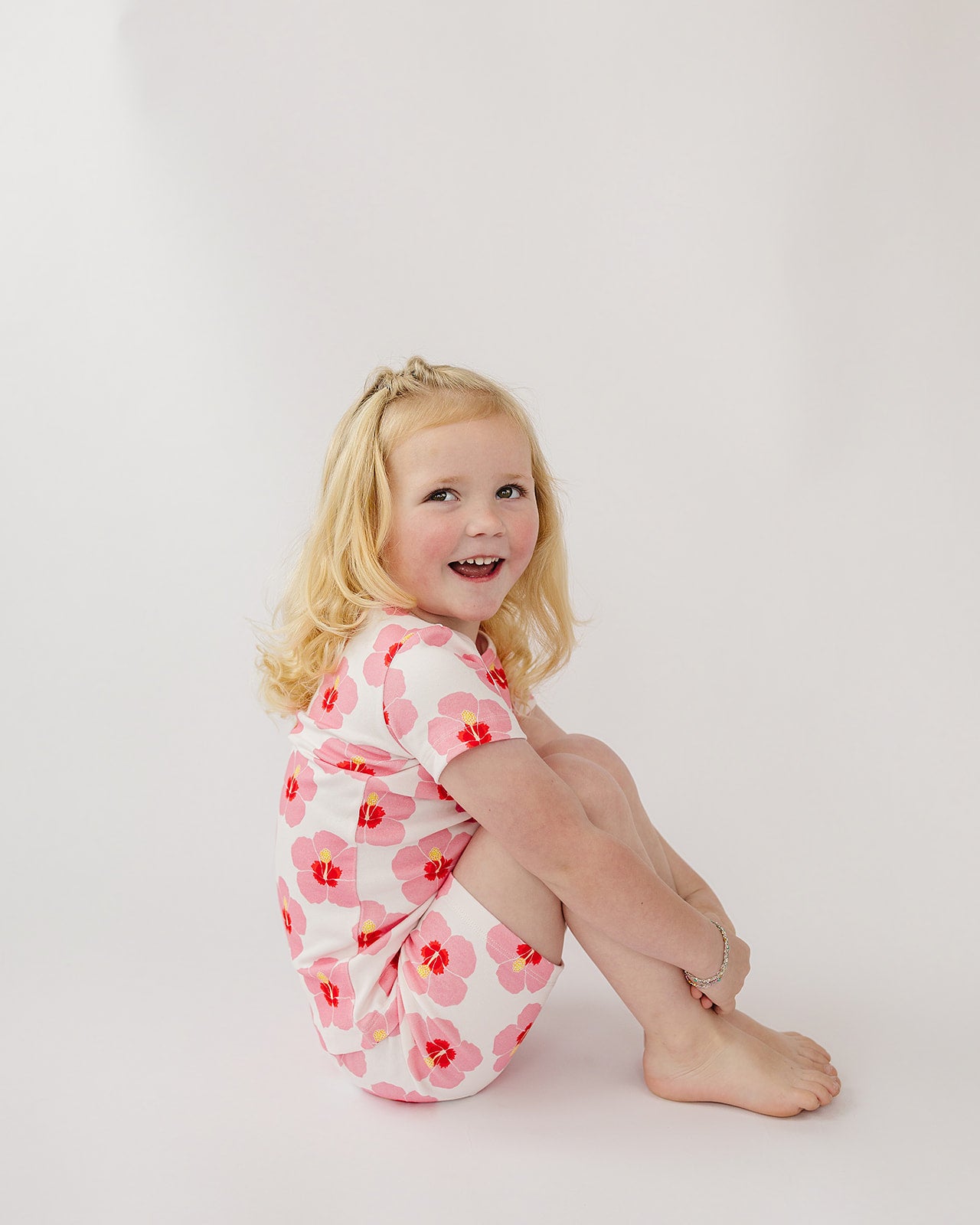 Short Sleeve Pajama Set - Hibiscus in Bloom