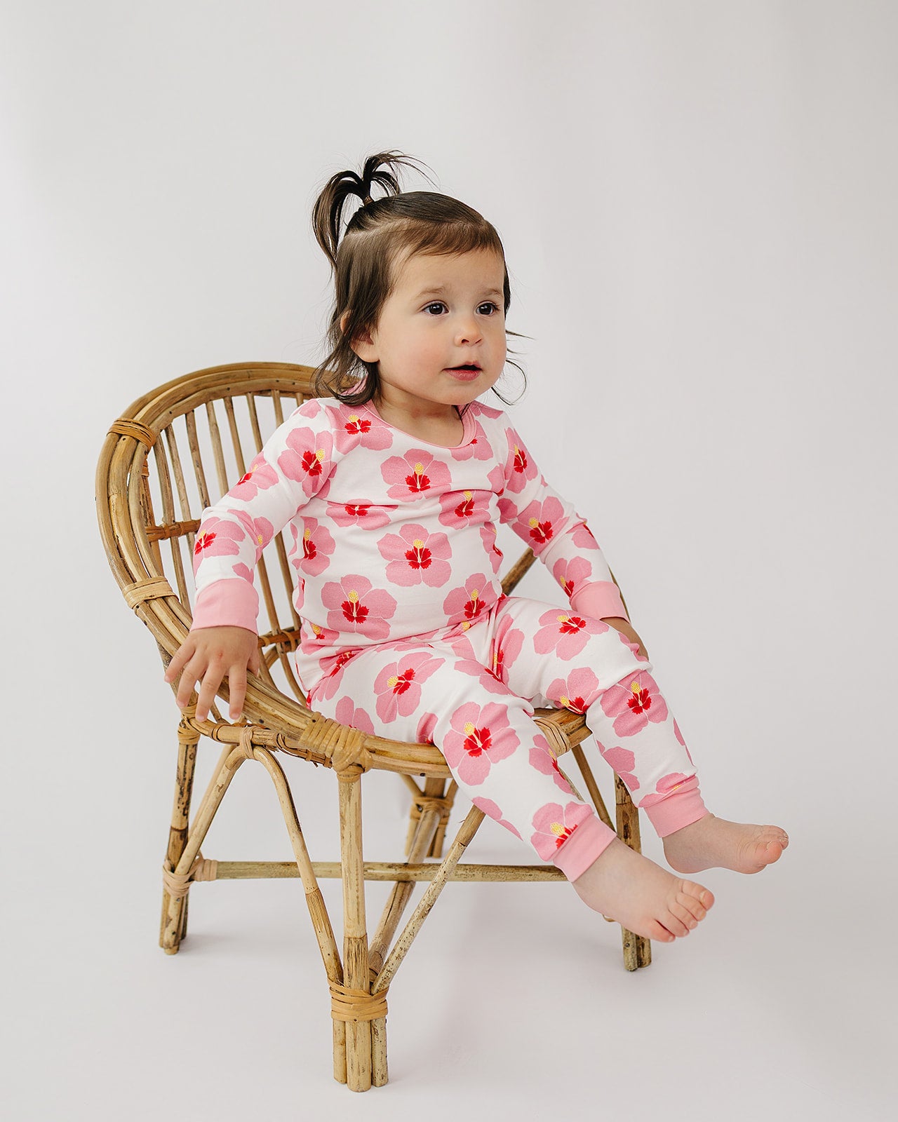 Long Sleeve Pajama Set - Hibiscus in Bloom