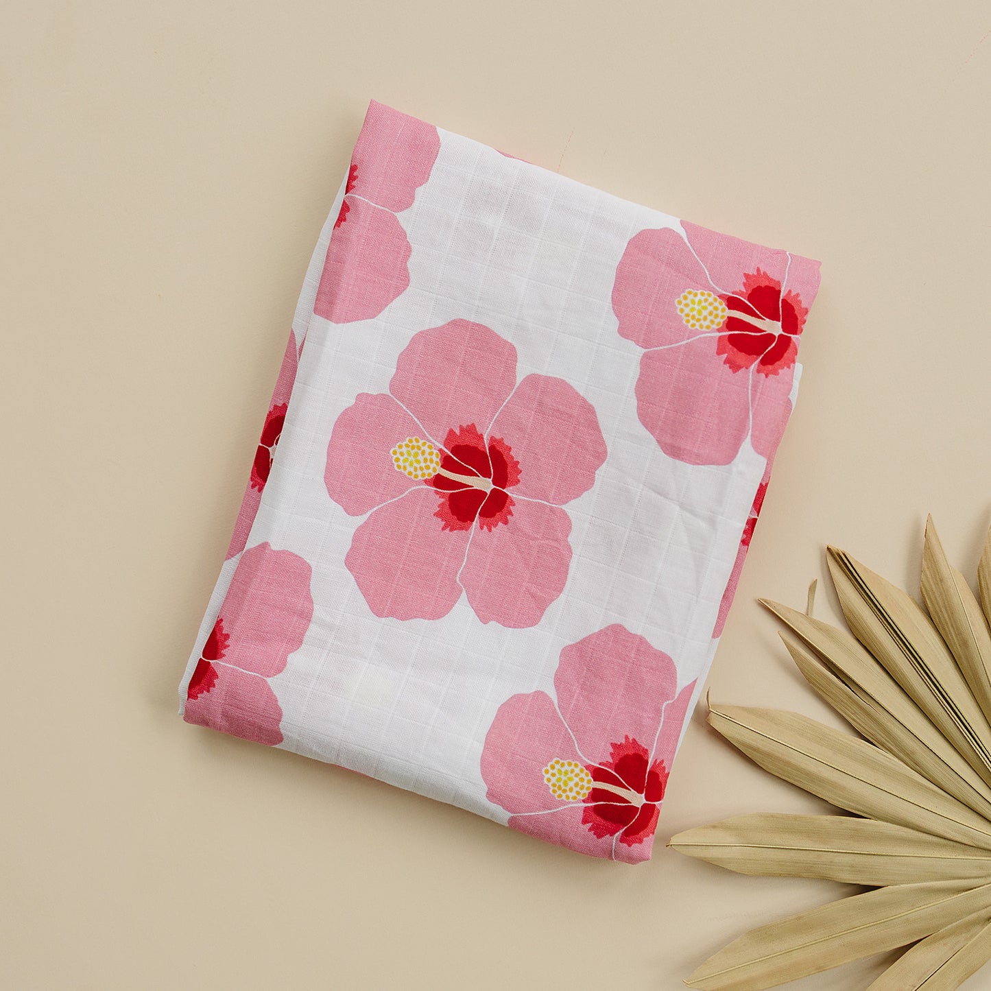 Muslin Swaddle Blanket - Hibiscus in Bloom