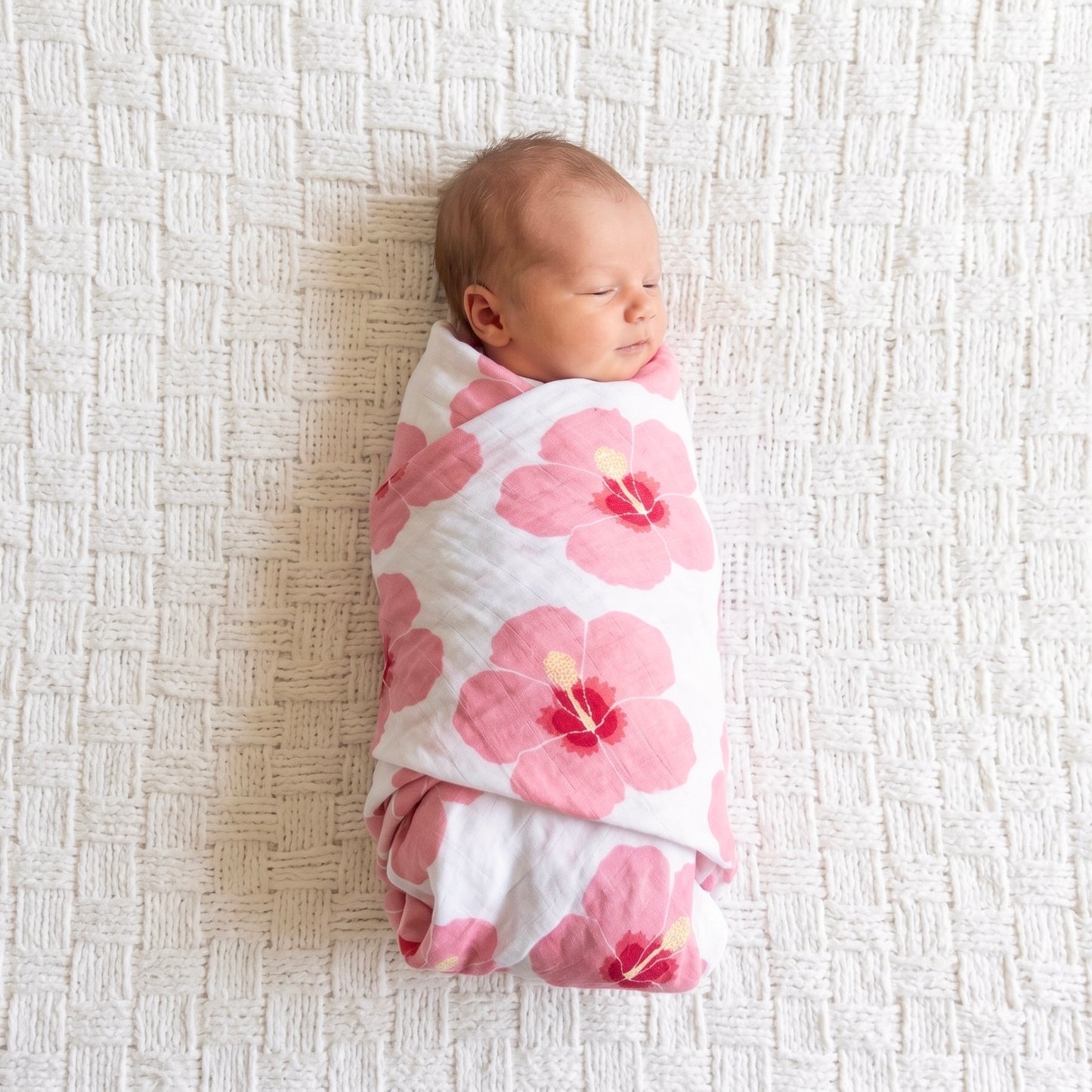 Muslin Swaddle Blanket - Hibiscus in Bloom