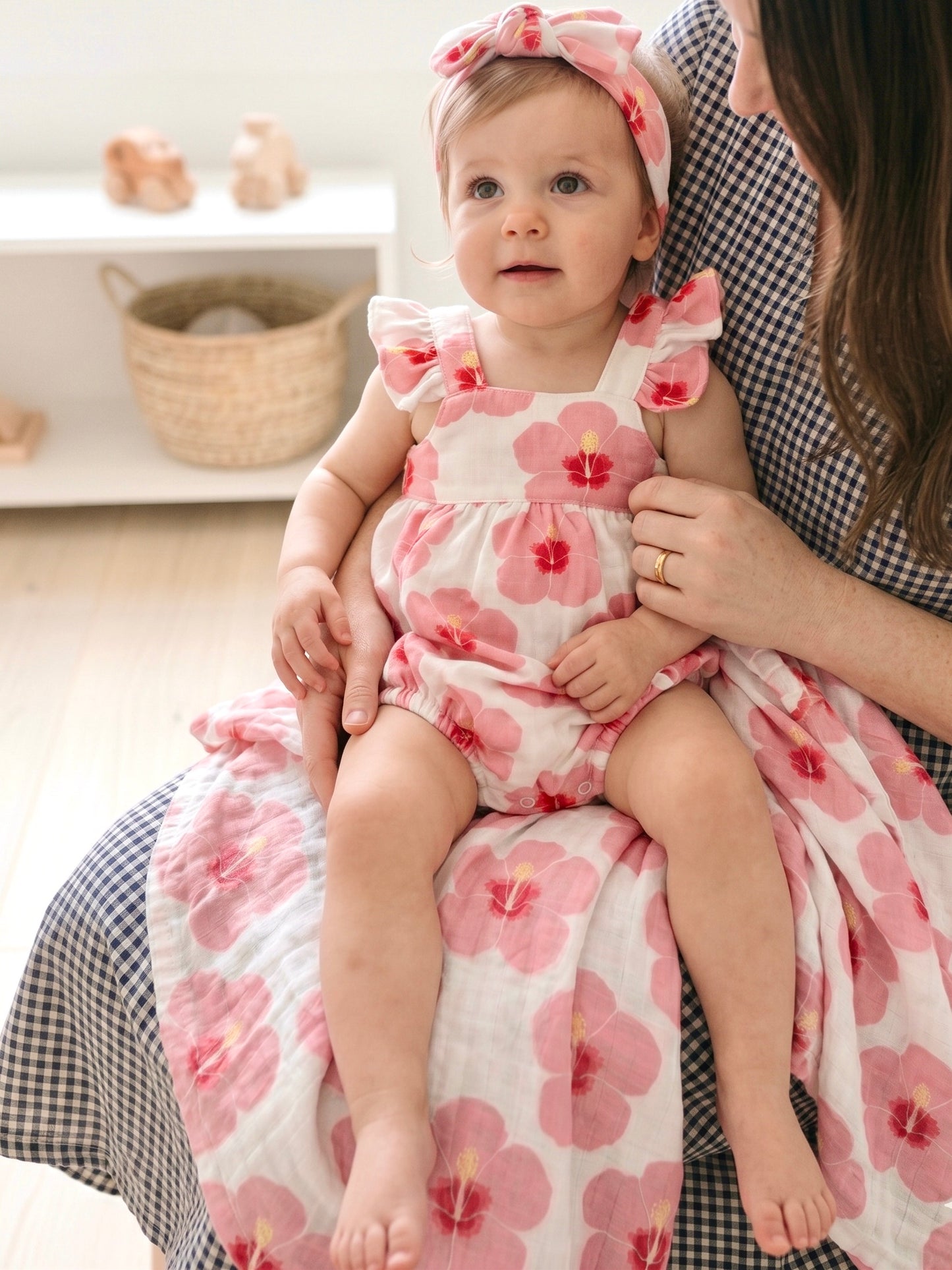 Sleeveless Romper - Hibiscus in Bloom