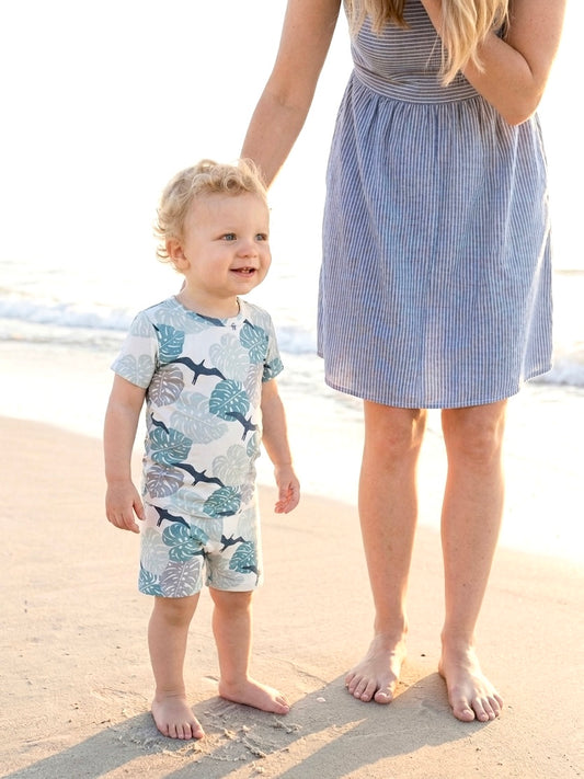 Two-Piece Short Sleeve Pajama Set - Jungle Iwa