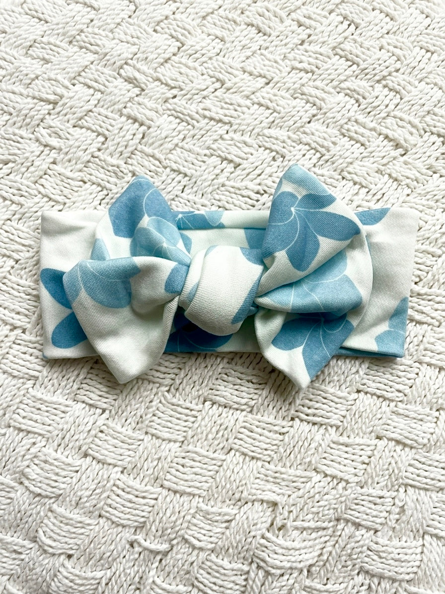 Bow Headband - Plumeria Sky