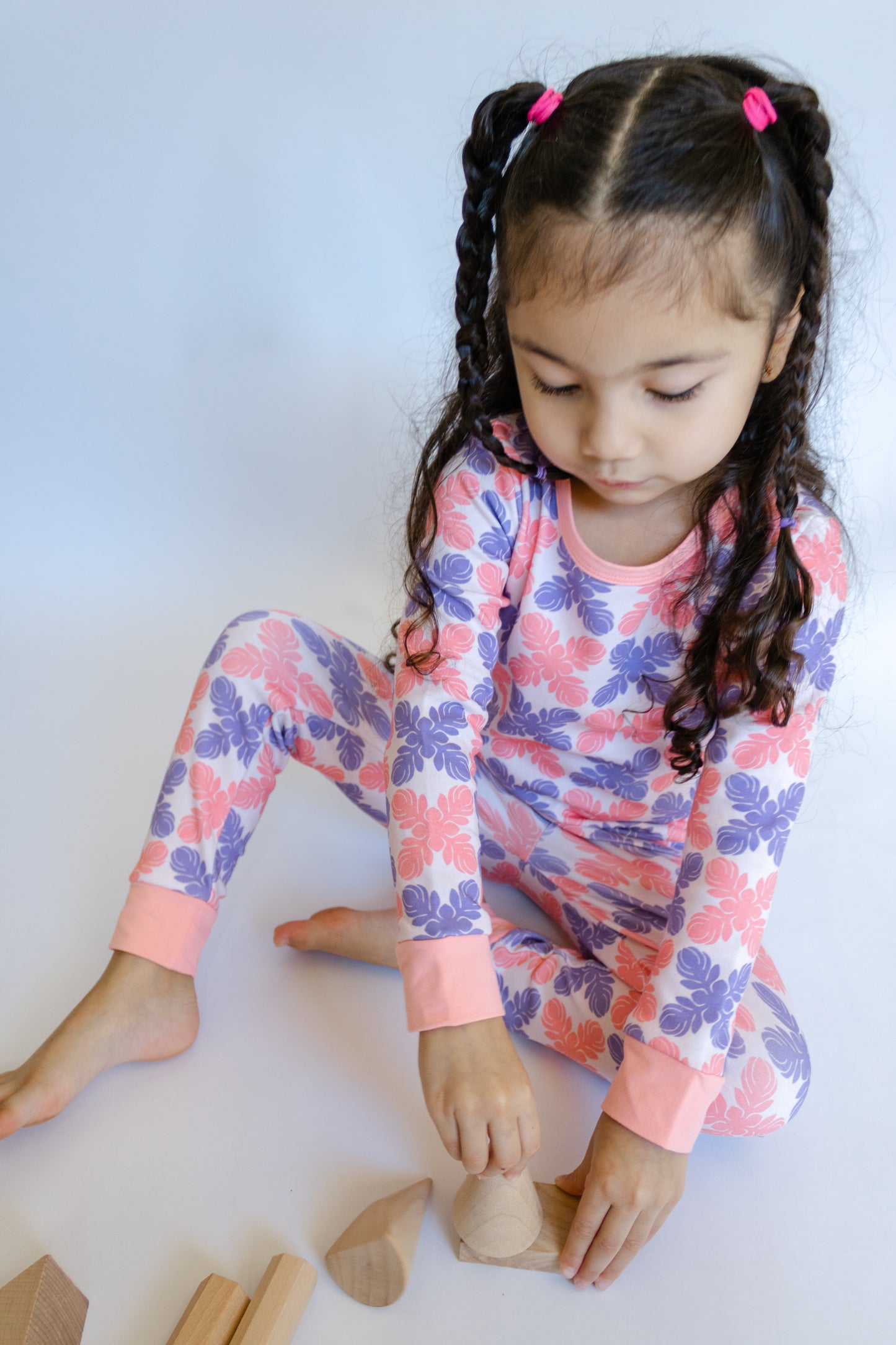 Two-Piece Long Sleeve Pajama Set - Pink Loke