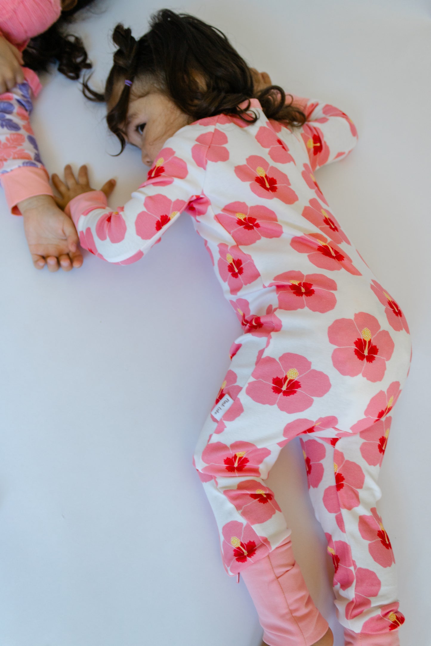 Long-Sleeved Zipper Rompers - Hibisucs in Bloom