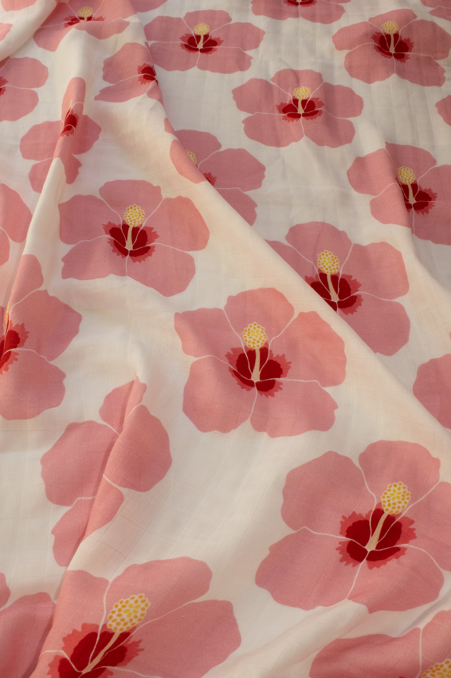 Muslin Swaddle Blanket - Hibiscus in Bloom