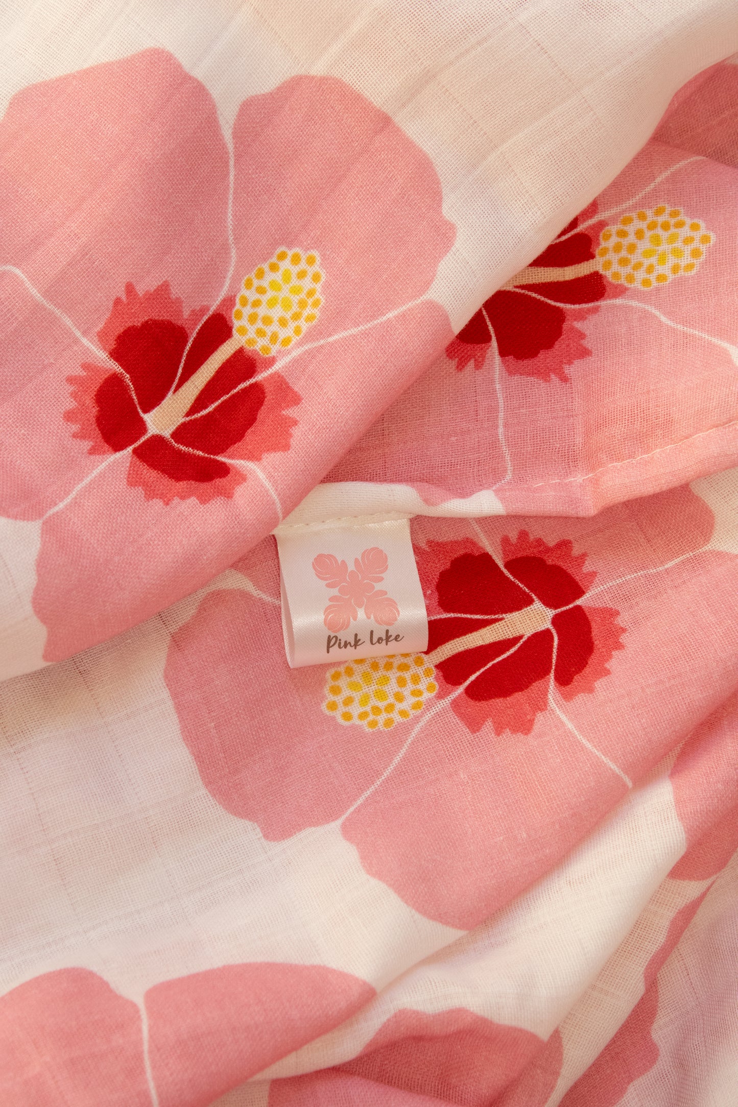 Muslin Swaddle Blanket - Hibiscus in Bloom